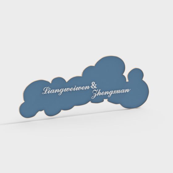 Stylish Cloud Badge 3D model