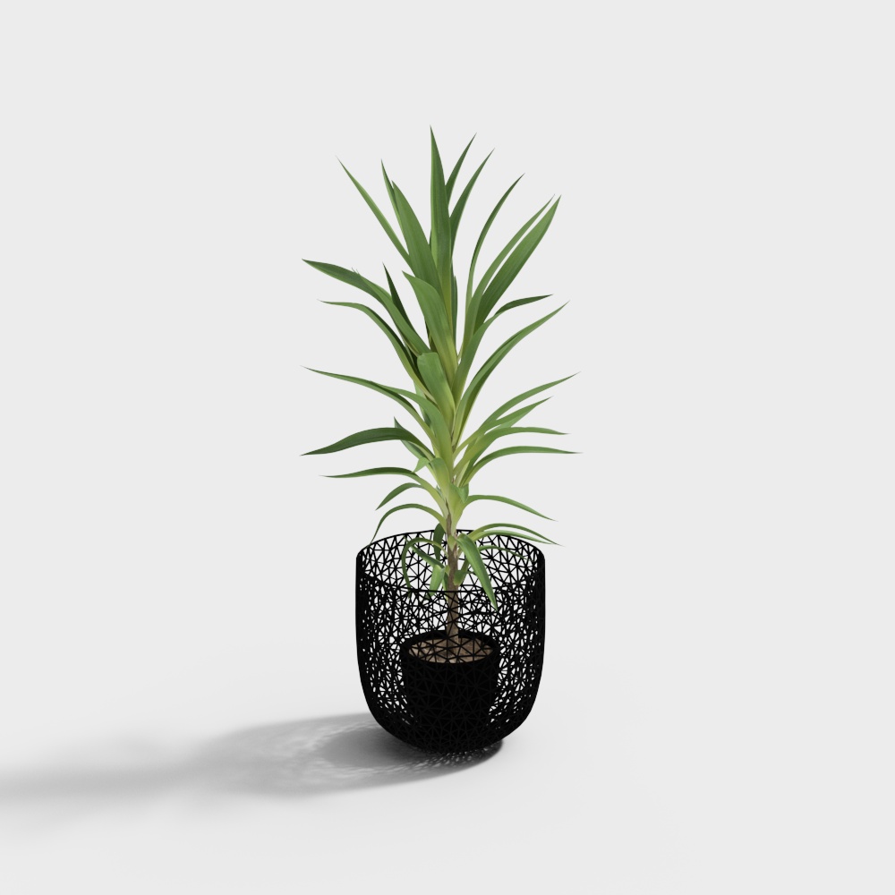 Современный зеленый растительный комплект в горшке 349884-4