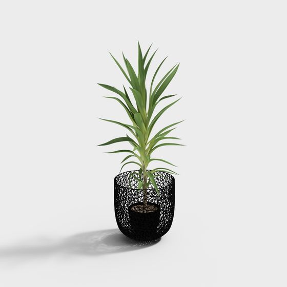 Современный зеленый растительный комплект в горшке 349884-4