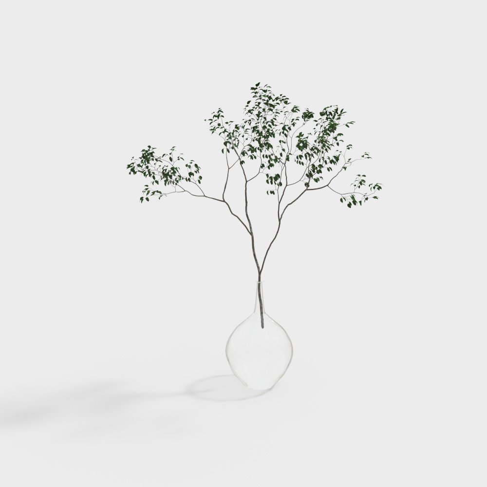 Vibrant Low-Poly 3D Plant Model