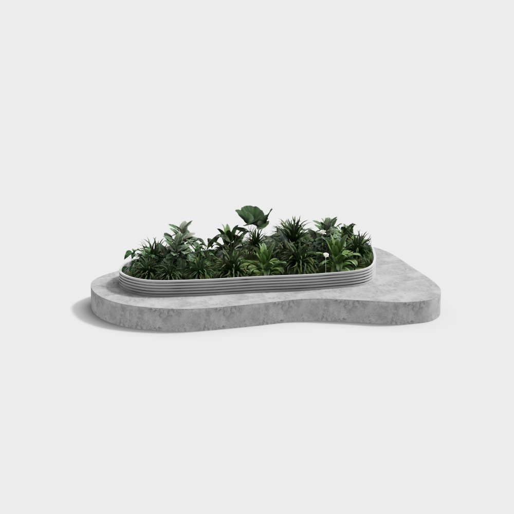 Modern outdoor green plants and green belt sketch-4