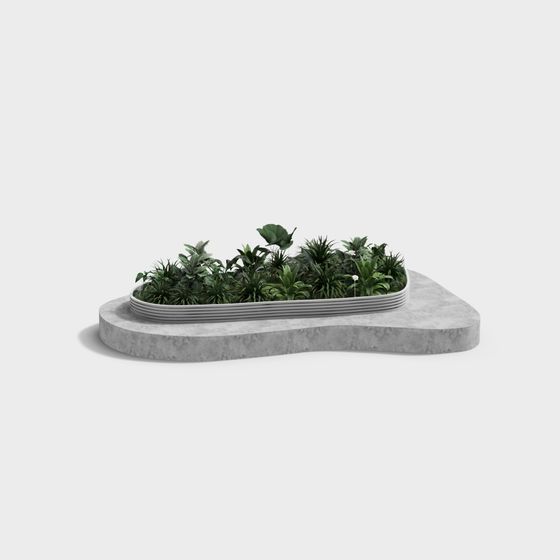 Urban Green Wall Low Poly 3D Model