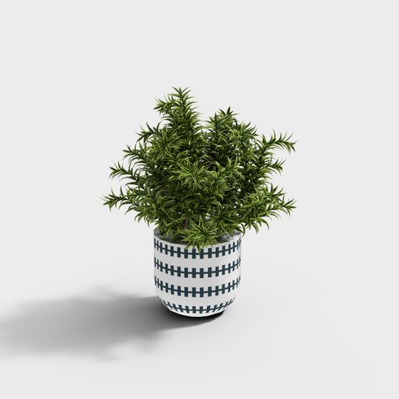 Charming Urban Green Plant Pot 3D model for Fresh Designs