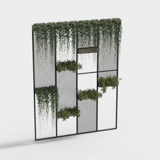 Urban Green Wall Low Polygon 3D model