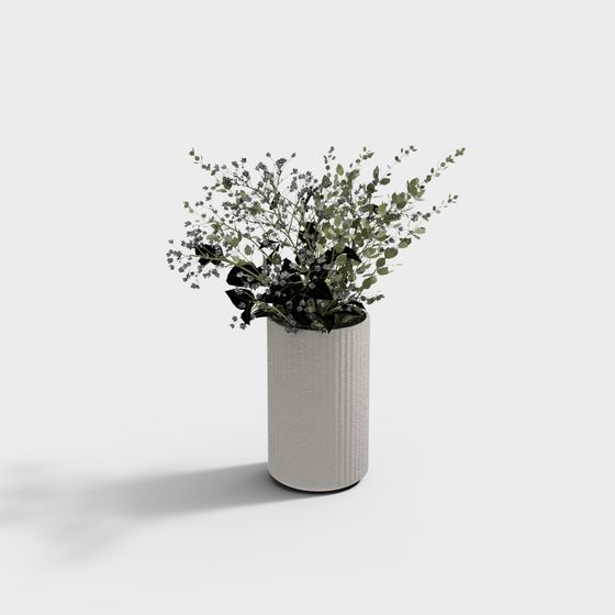 Urban Bloom 3D Model - Low Poly Floral Arrangement