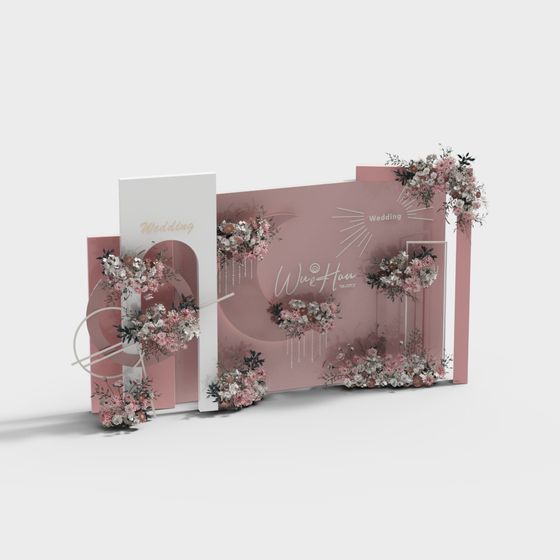 Modern Holiday Wedding Arrangement 3D Model