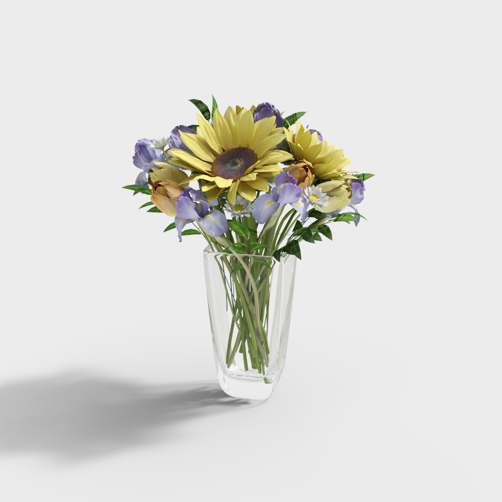 CJ-629156 แจกันกระจกดอกไม้สีสันสดใส