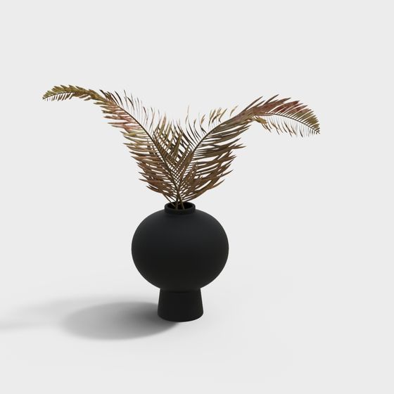 Autumn Leaves Vase Low-Poly 3D model