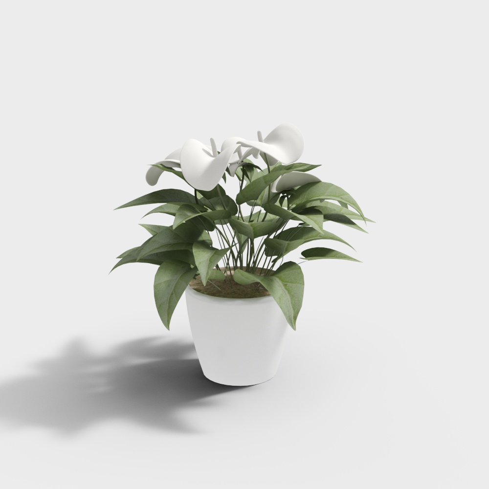 Indoor Green Plant 3D Model – Low-Poly Natural Decor