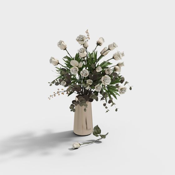 Elegant Rose Bouquet 3D model