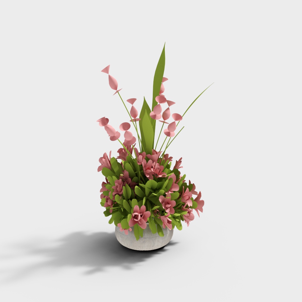 Vaso di ceramica CD-679825 fiori rossi