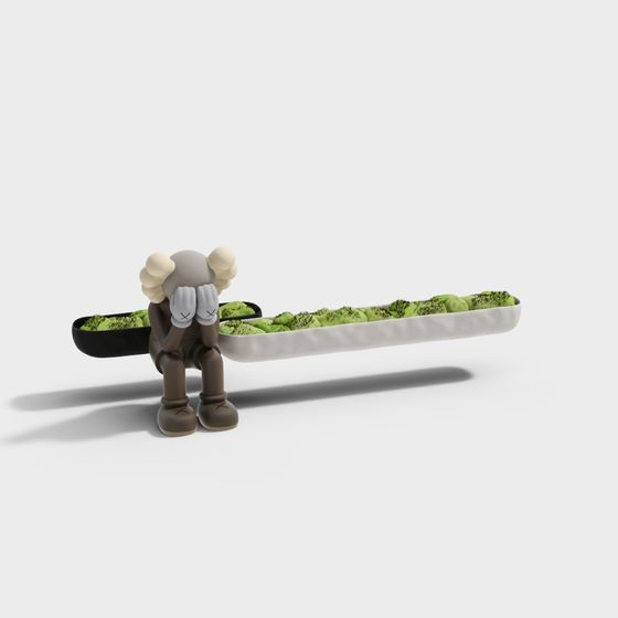 Charming Broccoli Bear 3D model