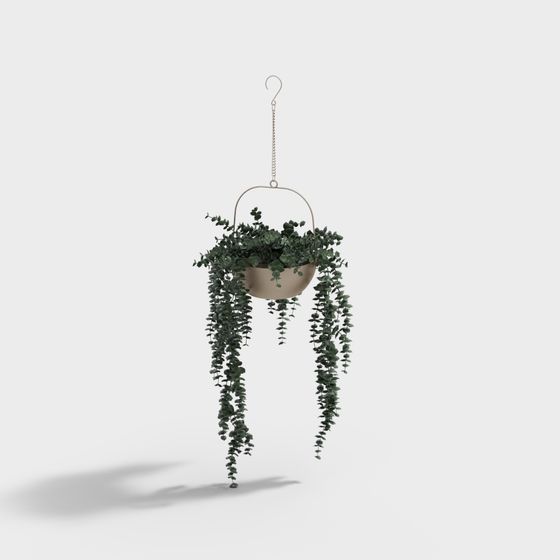 Modern Hanging Basket 3D Model in Black