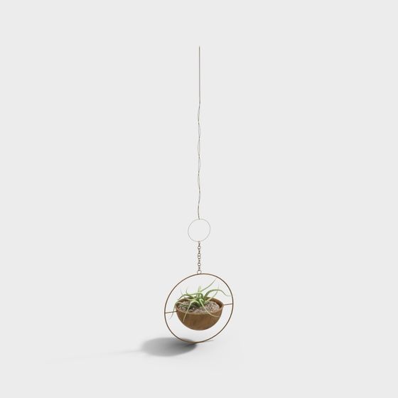 Modern Hanging Basket 3D Model in Black