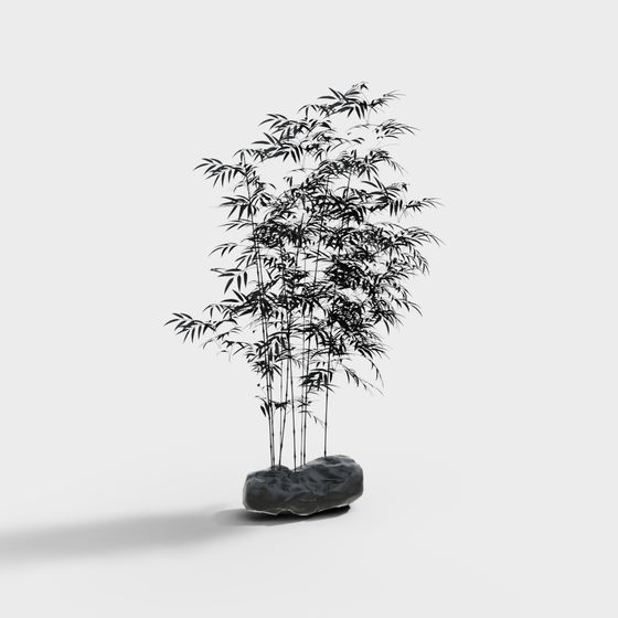 Elegant Bamboo 3D Model for Design and Gaming