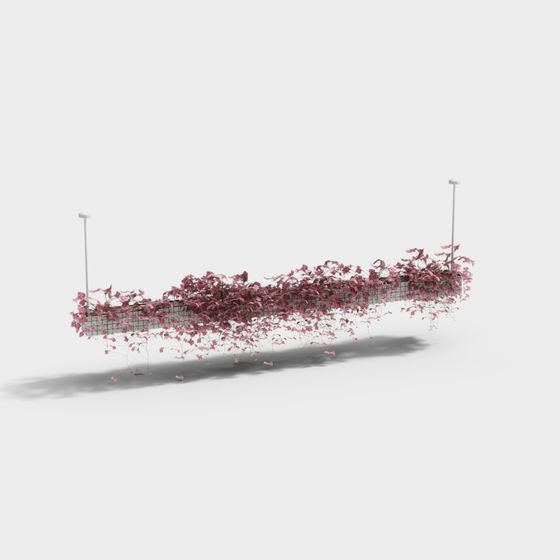 Modern Wall Hanging Basket 3D Model in Pink