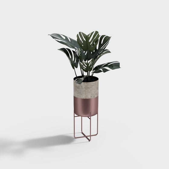 Stylish Urban Green Plant 3D model for Creative Spaces