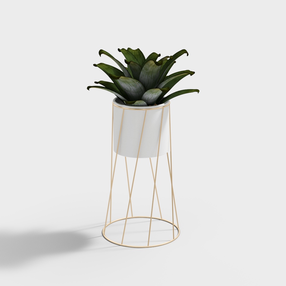 พืชสีเขียวของ Chlorophytum โบซัยในกระถางสไตล์หรูหราโพสต์โมเดิร์น