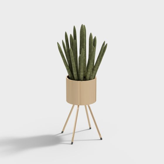 Elegant Green Plant Stand 3D model for Modern Spaces