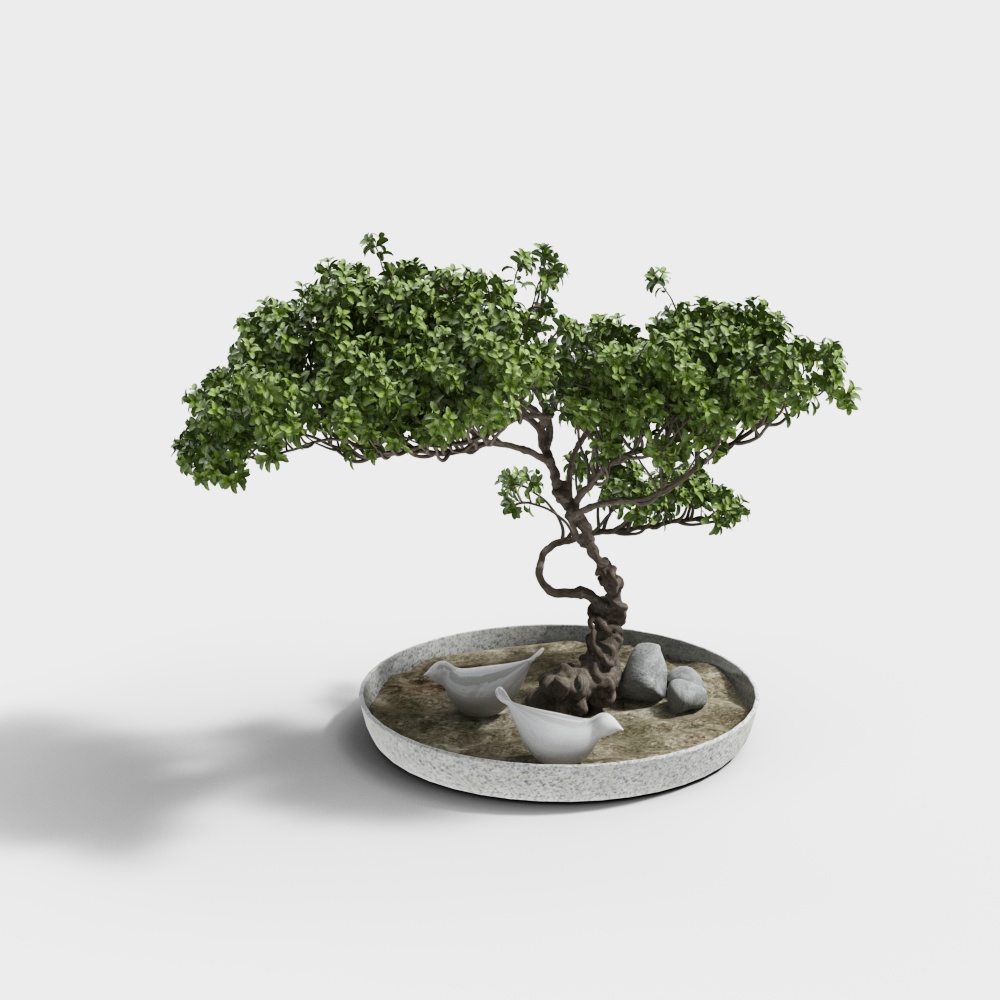 Goode designed new Chinese-style reception area-decorative green plants