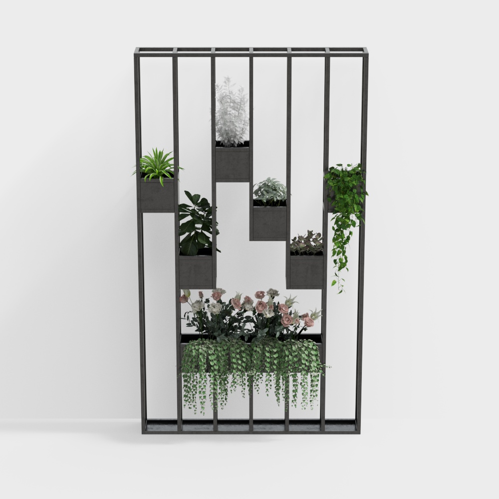 Modern shelving green partition cabinet