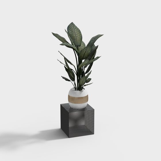 Urban Greenery 3D Model: Nature Meets Modern Aesthetic