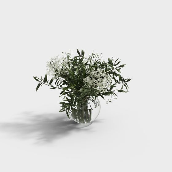 Natural Elegance in Glass Vase 3D model