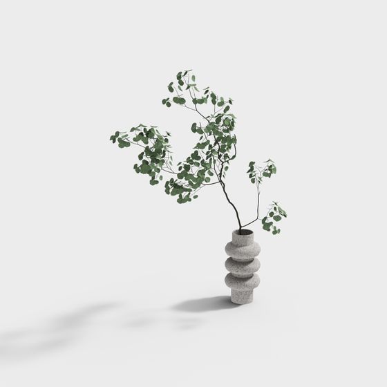 Refreshing Greenery Vase 3D model