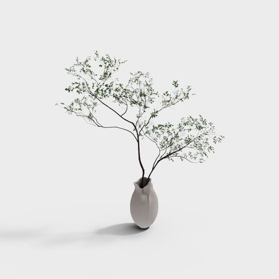 Vibrant Low-Poly 3D Plant Model