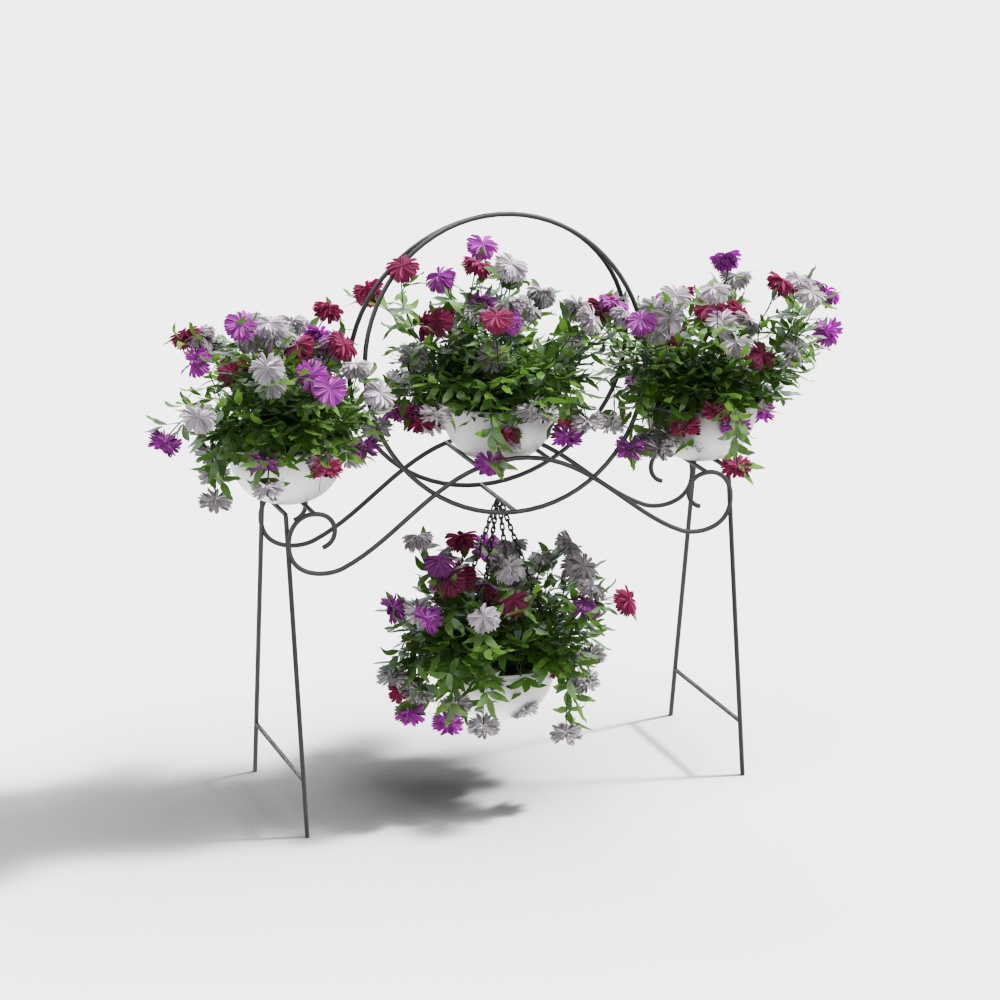 Soporte para flores europeo simple cesta colgante de plantas verdes