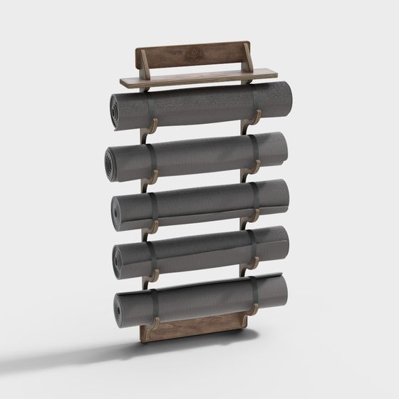 Low-Poly Yoga Mat Rack 3D model
