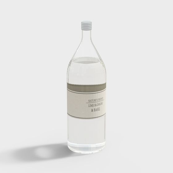 Elegant Low-Poly Glass Bottle 3D model