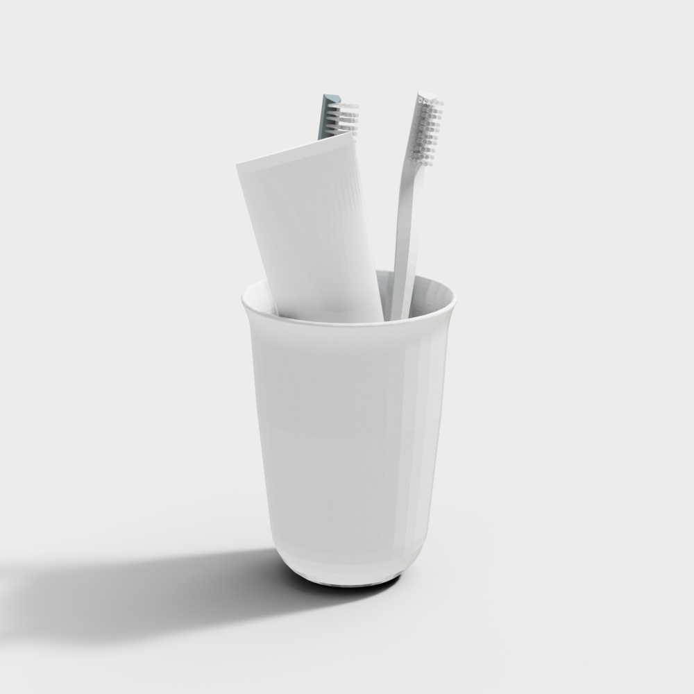 Minimalist Toothbrush Holder Set 3D model