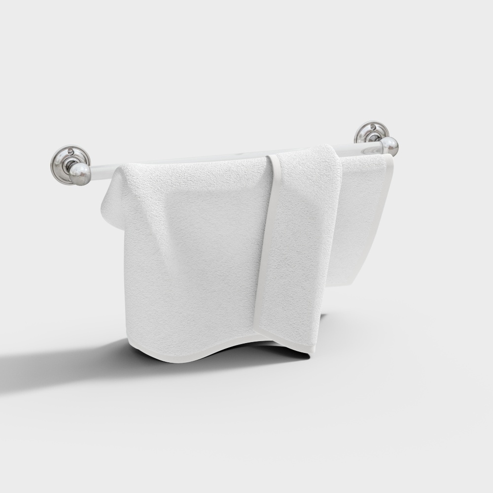 Minimalist Towel Rack 3D model for Modern Interiors
