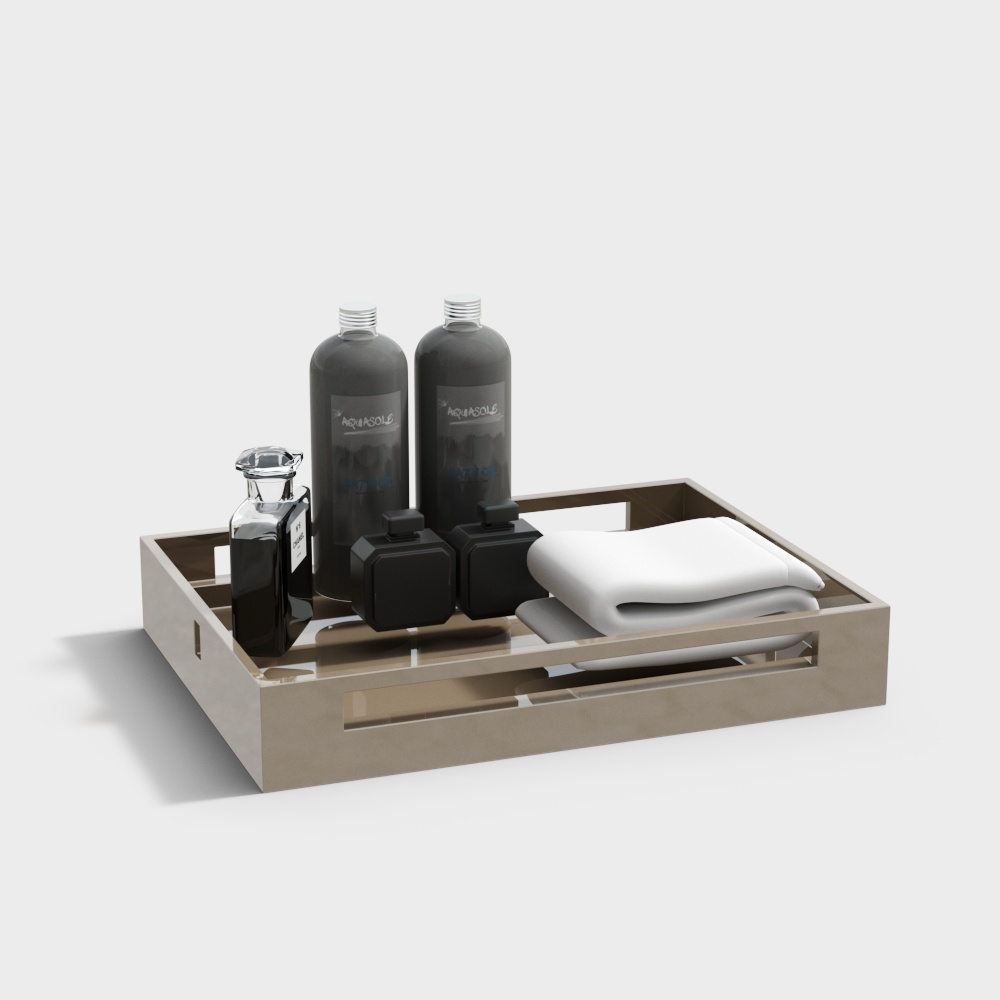 Bathroom Storage Tray 3D Model – Low-Poly Modern Design