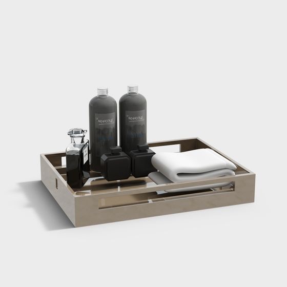 Modern Low-Poly Bathroom Storage Tray 3D model
