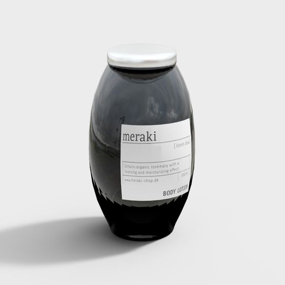 Elegant Meraki Body Lotion Bottle 3D model