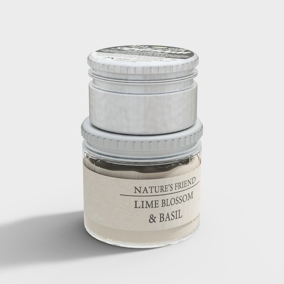 Lime Blossom & Basil Scented Candle 3D model