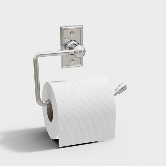 Modern Wall-Mounted Toilet Paper Holder 3D model