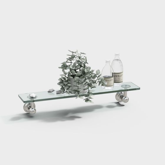Stylish Glass Shelf 3D model for Contemporary Spaces