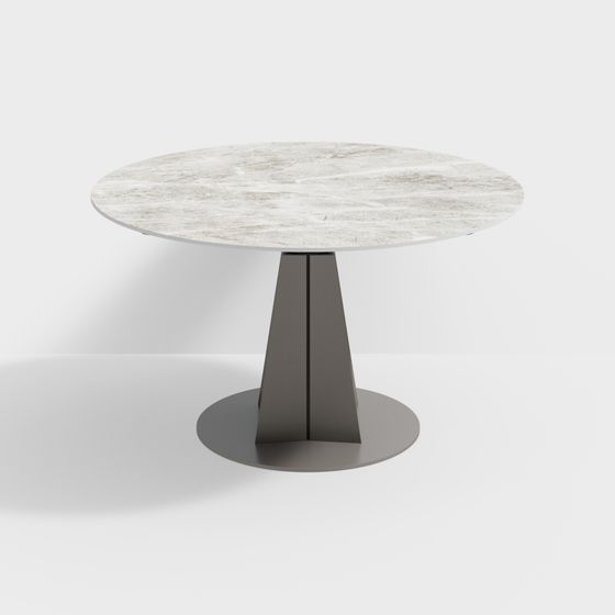 Modern Geometric Round Table 3D model