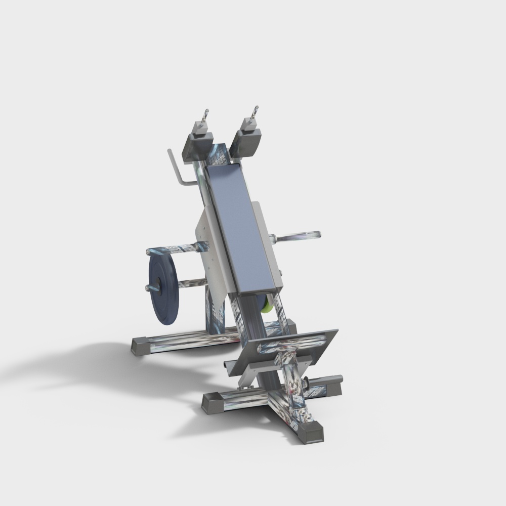 Futuristic Low-Polygon Fitness Equipment 3D model
