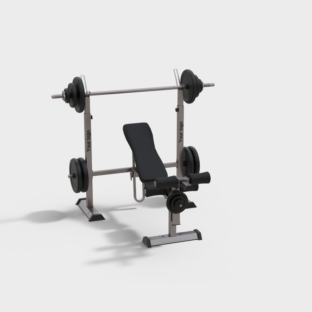 High-Detailed Low-Poly Barbell Rack 3D model