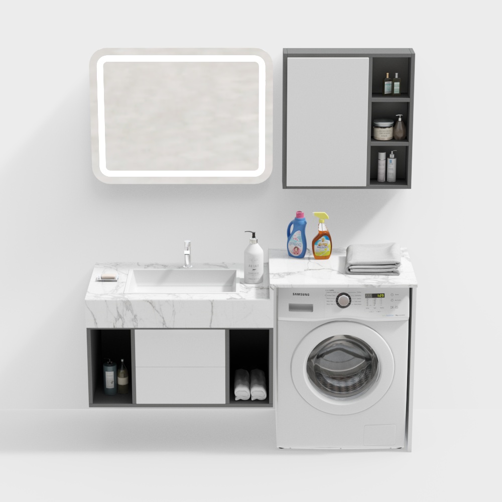 Modern bathroom cabinet laundry cabinet combination