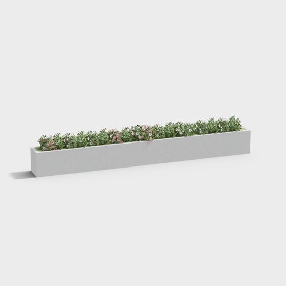 Modern Minimalist Rectangular Planter 3D model