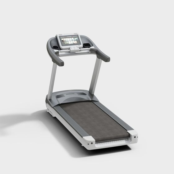 Stylish Low-Poly Treadmill 3D model for Fitness Projects