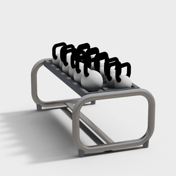 Unique Balance Ball Rack 3D Model