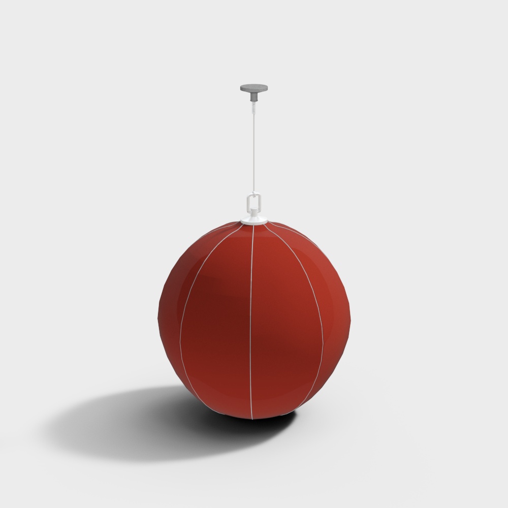 Vibrant Red Basketball Chandelier 3D model