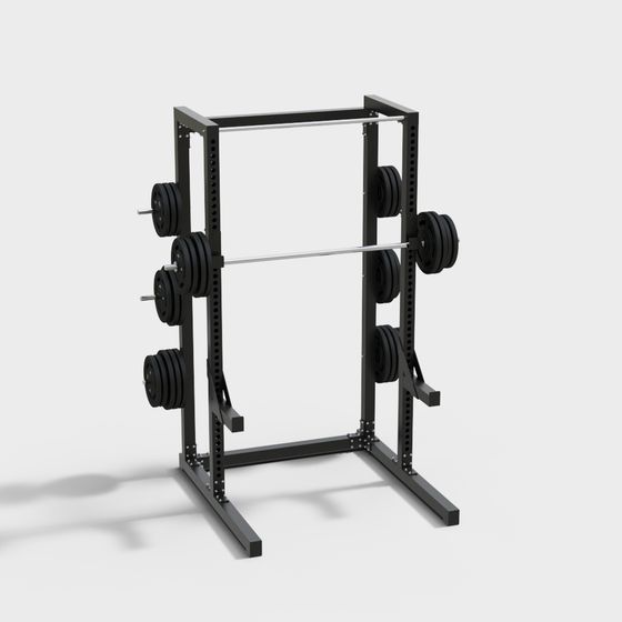 Stylish Power Training Rack 3D model for Virtual Environments