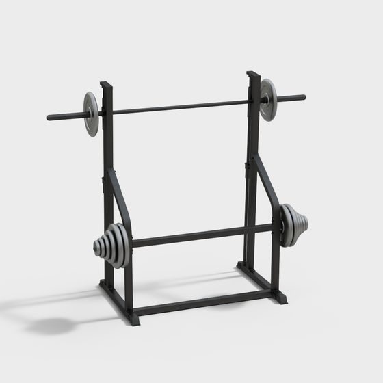 Low Polygon Strength Training Rack 3D model
